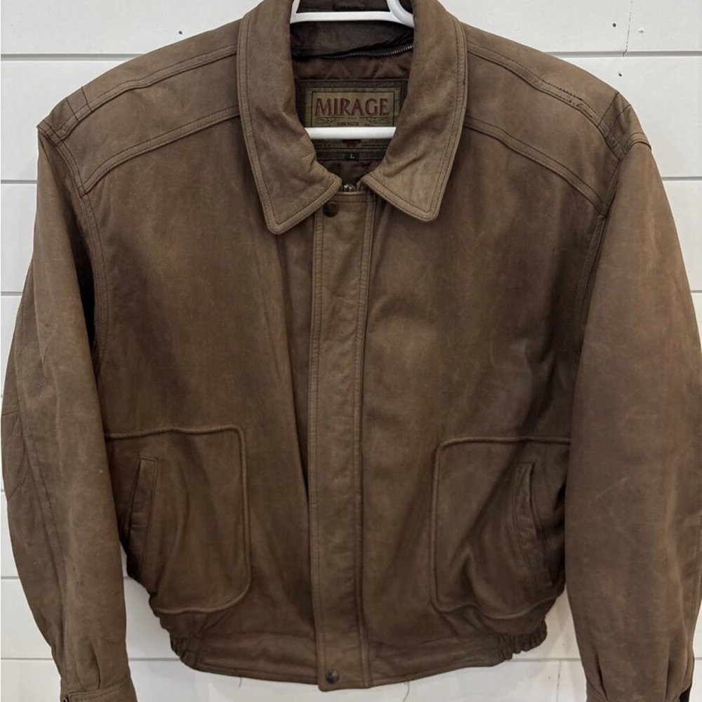 Vintage Aviator Bomber Leather Jacket